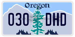 030DHD  license plate in OR