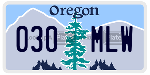 030MLW  license plate in OR