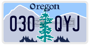 030QYJ  license plate in OR
