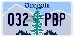 032PBP  license plate in OR