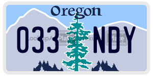 033NDY  license plate in OR