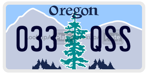 033QSS  license plate in OR