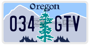 034GTV  license plate in OR