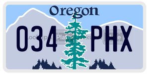 034PHX license plate in Oregon