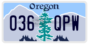 036QPW  license plate in OR