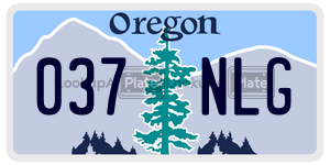 037NLG license plate in Oregon