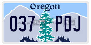 037PDJ  license plate in OR