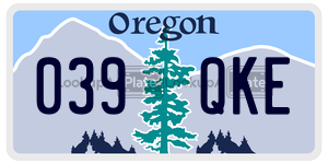 039QKE  license plate in OR
