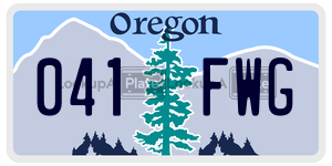 041FWG license plate in Oregon