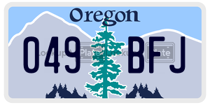 049BFJ  license plate in OR