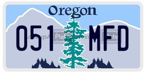 051MFD  license plate in OR
