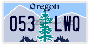 053LWQ  license plate in OR