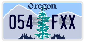 054FXX  license plate in OR