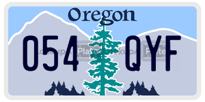 054QYF  license plate in OR