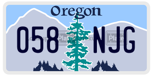 058NJG  license plate in OR