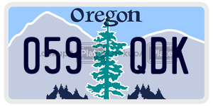 059QDK license plate in Oregon
