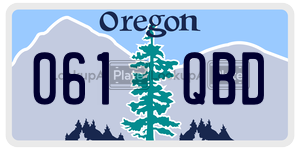 061QBD license plate in Oregon