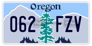 062FZV license plate in Oregon