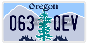 063QEV  license plate in OR