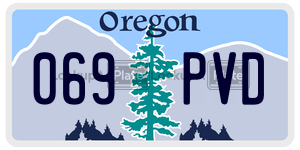 069PVD  license plate in OR