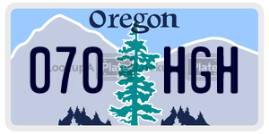 070HGH  license plate in OR