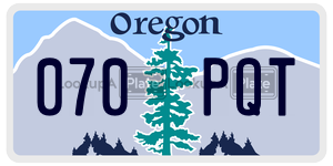 070PQT license plate in Oregon