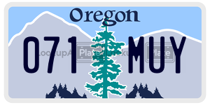 071MUY  license plate in OR