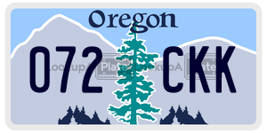 072CKK  license plate in OR