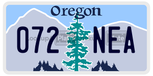 072NEA  license plate in OR