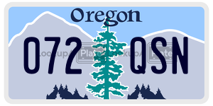 072QSN  license plate in OR