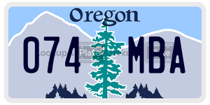 074MBA  license plate in OR