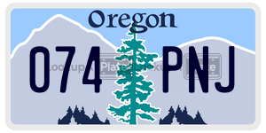 074PNJ  license plate in OR