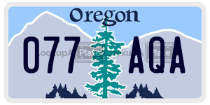 077AQA  license plate in OR