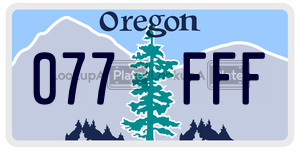 077FFF  license plate in OR