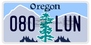 080LUN license plate in Oregon