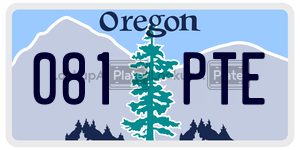 081PTE  license plate in OR