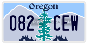 082CEW  license plate in OR