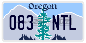 083NTL license plate in Oregon