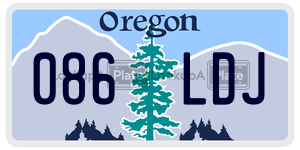 086LDJ  license plate in OR