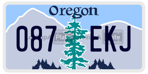 087EKJ license plate in Oregon