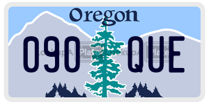 090QUE  license plate in OR