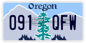 091QFW  license plate in OR
