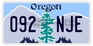 092NJE  license plate in OR