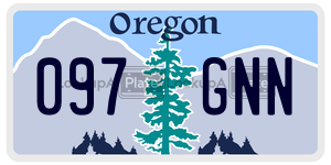 097GNN license plate in Oregon