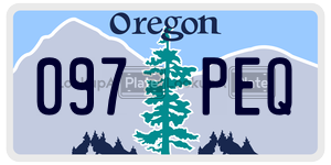 097PEQ license plate in Oregon