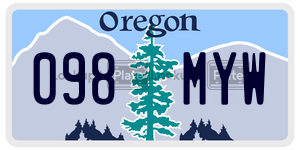 098MYW license plate in Oregon