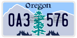 0A3576  license plate in OR
