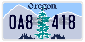 0A8418  license plate in OR