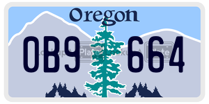 0B9664  license plate in OR