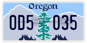 0D5035  license plate in OR